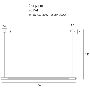 Lampa Wisząca Organic P P0354 MaxLight