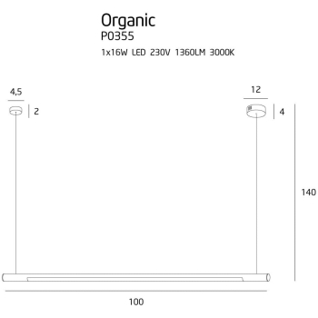 Lampa Wisząca Organic P P0355 MaxLight