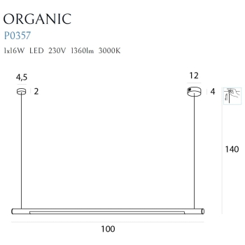 Lampa Wisząca Organic P P0357D MaxLight