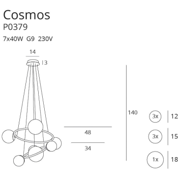 Lampa Wisząca Cosmos P0379 MaxLight