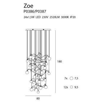 Lampa Wisząca Zoe P0387 MaxLight