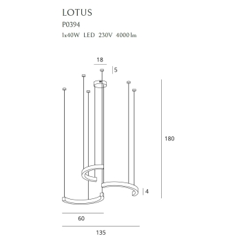 Lampa Wisząca Lotus P0394D MaxLight