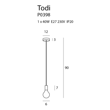 Lampa Wisząca Todi P0398 MaxLight