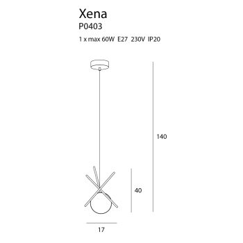 Lampa Wisząca Xena P0403 MaxLight