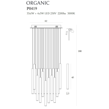 Lampa Wisząca Organic Ix33 P0419D MaxLight