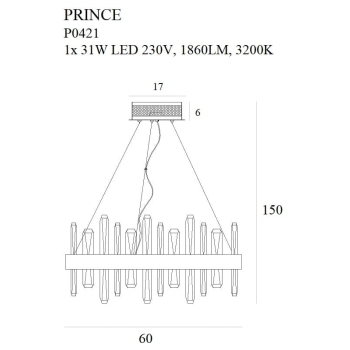 Lampa Wisząca Prince P0421 MaxLight