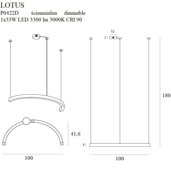 Lampa Wisząca Lotus P0422D MaxLight