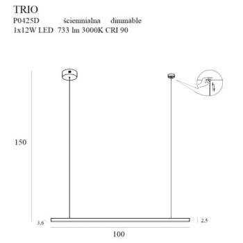 Lampa Wisząca Trio P0425D MaxLight