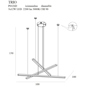 Lampa Wisząca Trio P0426D MaxLight