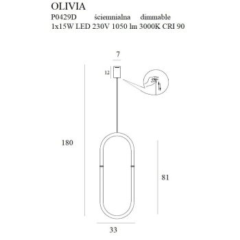 Lampa Wisząca Olivia P0429D MaxLight