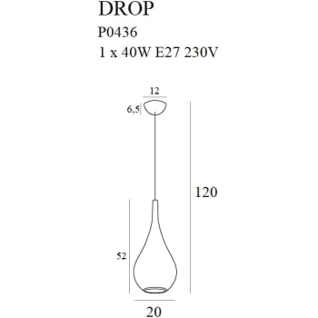 Lampa Wisząca Drop P0436 MaxLight