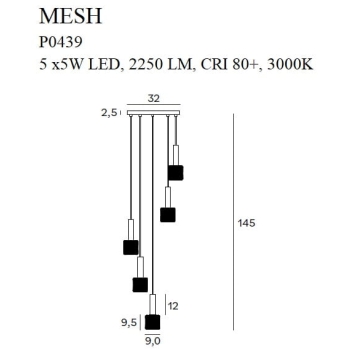 Lampa Wisząca Mesh P0439 MaxLight