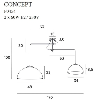 Lampa Wisząca Concept P0454 MaxLight