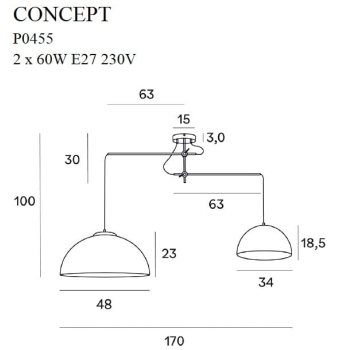 Lampa Wisząca Concept P0455 MaxLight