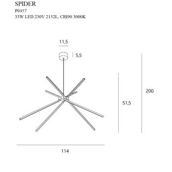 Lampa Wisząca Złota P0457 MaxLight