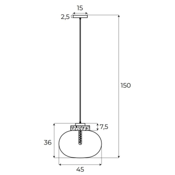 Lampa Wisząca Moonstone Smoke Glass/Black Marble P0515 Maxlight