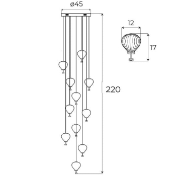 Lampa Wisząca Palloncini P0526D Maxlight