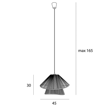 Lampa Wisząca Amalfi II Black P0580 Maxlight