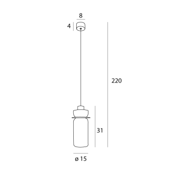 Lampa wisząca Signature B Amber Glass P0602 Maxlight