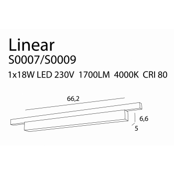 Lampa Szynowa Linear18W S0007 MaxLight