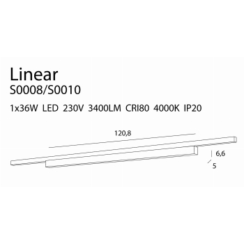 Lampa Szynowa Linear36W S0010 MaxLight