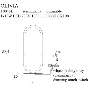 Lampa Stołowa Olivia T0045D MaxLight