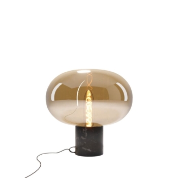 Lampa Stołowa Moonstone Amber Glass/Black Marble T0058 T0054