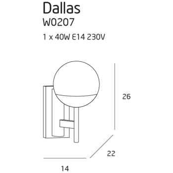 Kinkiet Dallas W0207 MaxLight