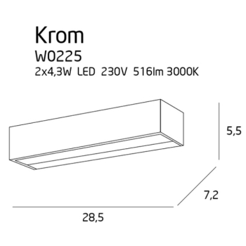 Kinkiet Krom W0225 MaxLight