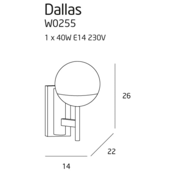 Kinkiet Dallas W0255 MaxLight